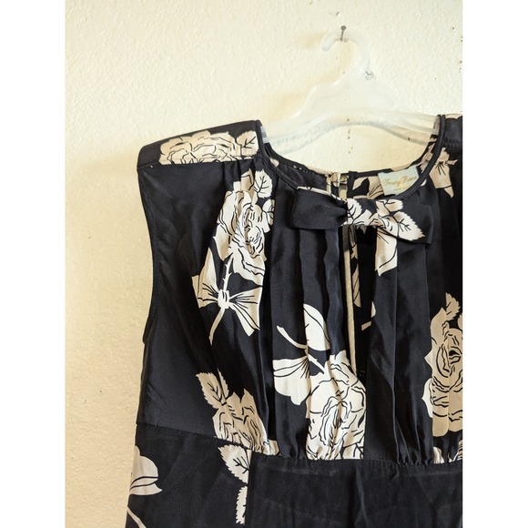 NWT Tracy Reese New York 100% Silk Fit and Flare Frock Dress Black Rose Floral 8 - Picture 11 of 16